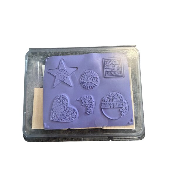 Stampin Up! Rubber Stamp Set "A Little Somethin" 6 Pieces Crafting & Scrapbookin - Picture 2 of 2